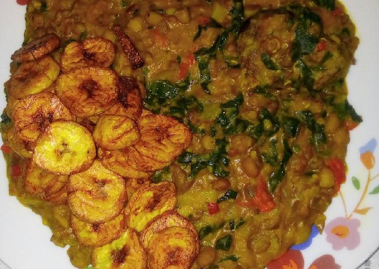 Step-by-Step Guide to Prepare Any-night-of-the-week Honey Beans Jollof and Fried Plaintain