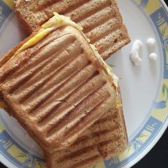 A picture of Egg omlette sandwich.
