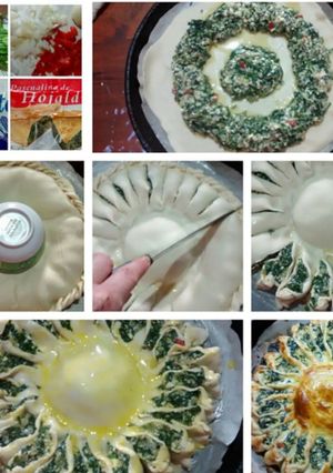 Una foto de Girasol de espinaca (Paso A Paso) Receta Vegetariana