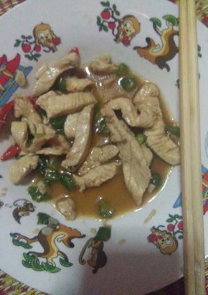 รูปของ ผัดบวบงูใส่อกไก่