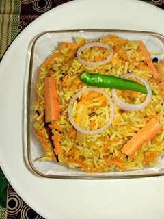 A picture of Carrot Pulao.