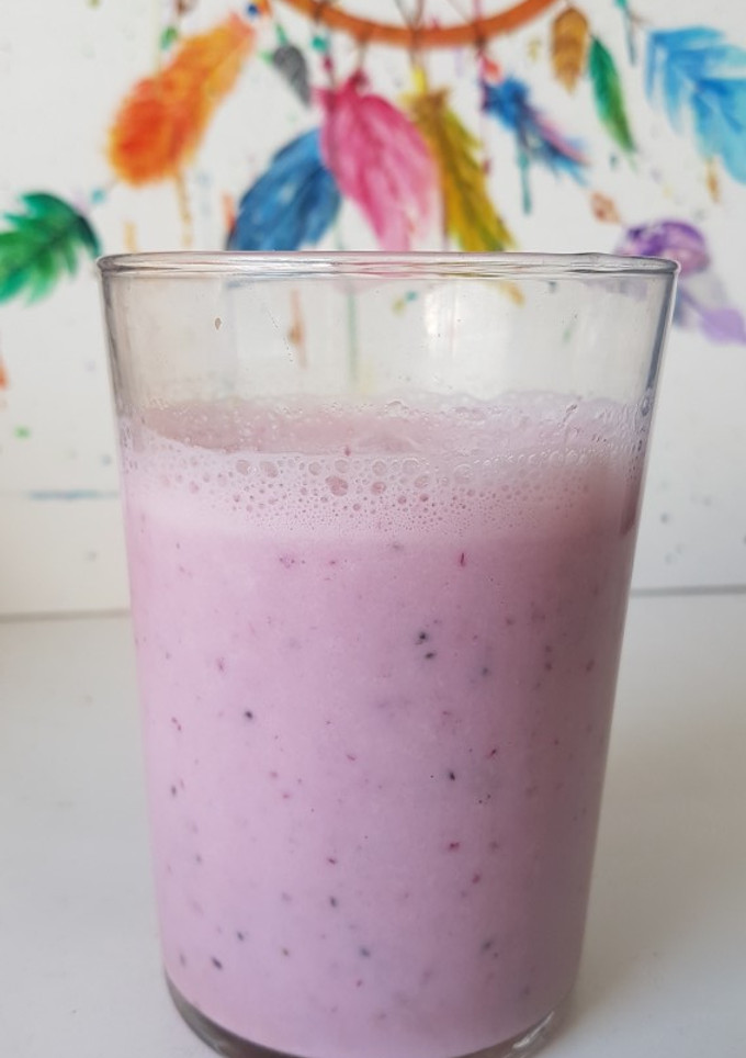 Una foto de Batido de fresas y chía