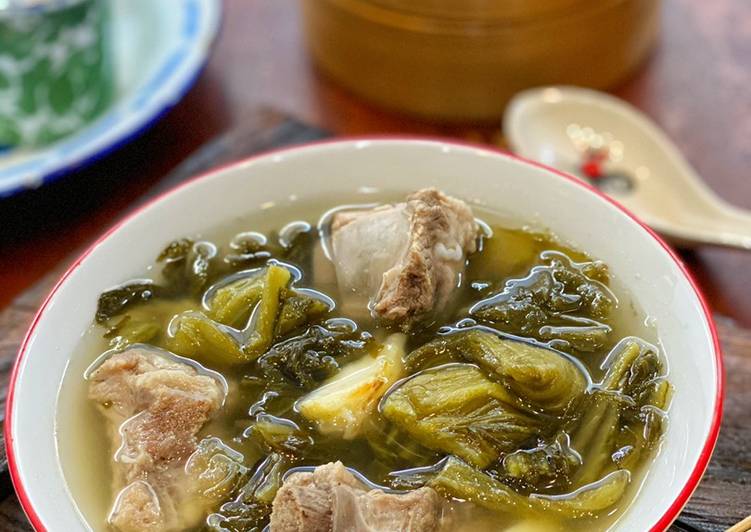 Cara Gampang Membuat Sup Baikut Sayur Asin ala Tiger Kitchen (non Halal) yang Lezat