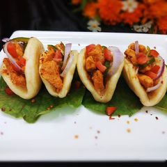 Chicken bao in indian style A picture of Chicken bao in indian style.