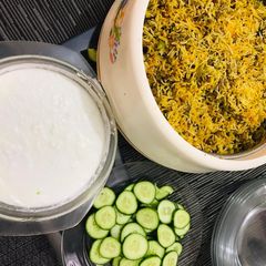 A picture of Mutton Qeema biryani.