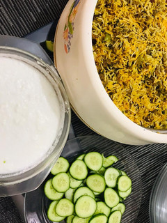 A picture of Mutton Qeema biryani.
