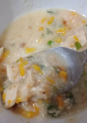 Foto resep Bubur Ayam Wortel dengan Kaldu Ayam dan Saus Tiram