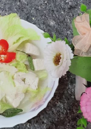 Foto resep Sawi putih tahu santan