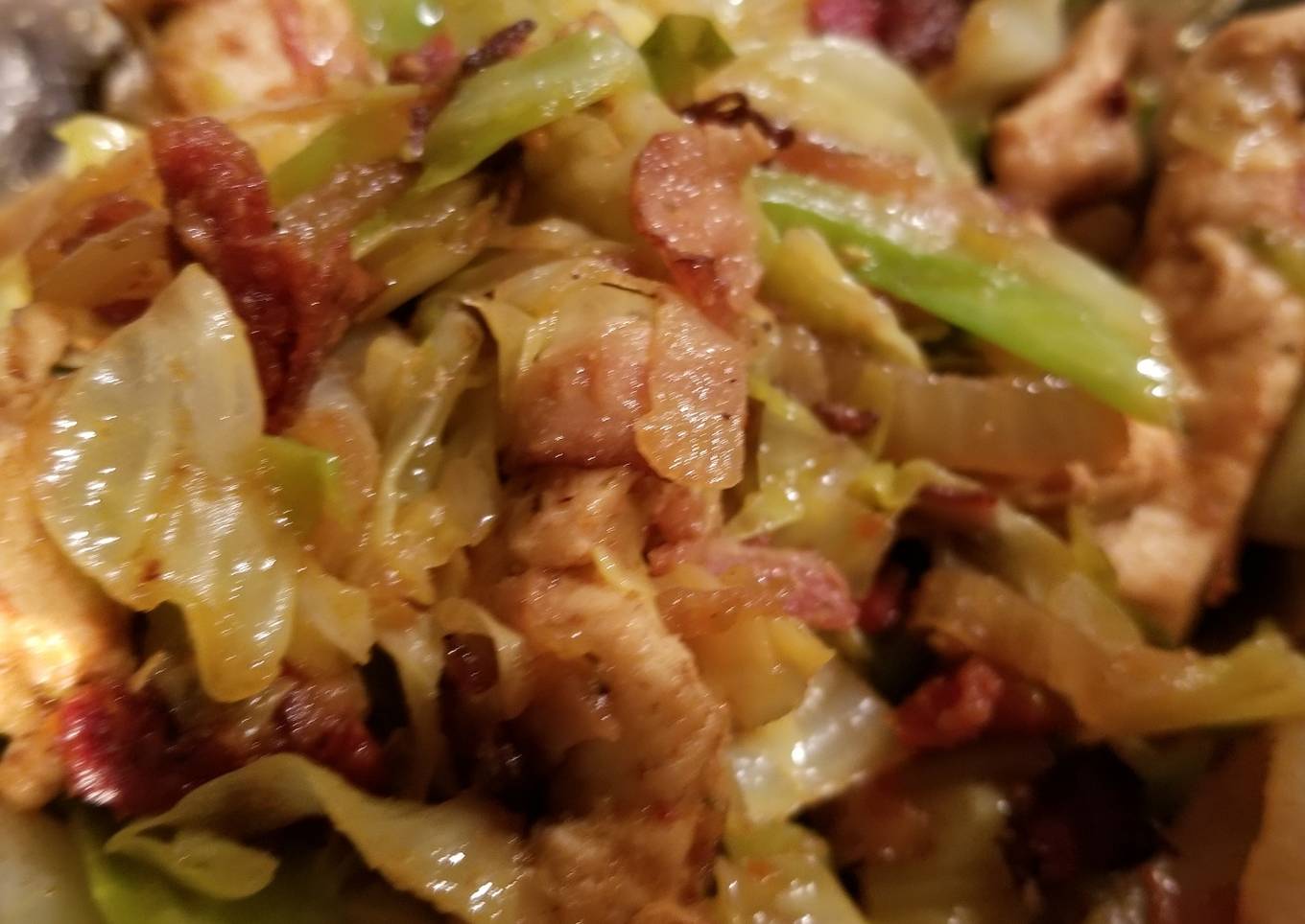 Tasty fried cabbage