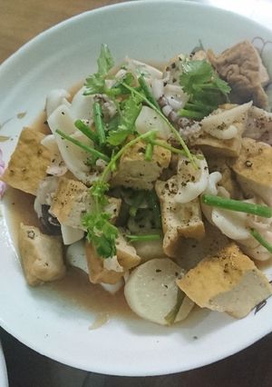 Hình của món Mực kho củ cải.