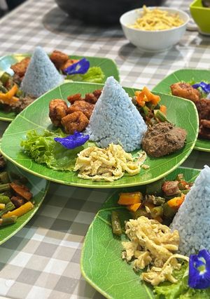Foto resep Nasi Gurih Kembang Telang