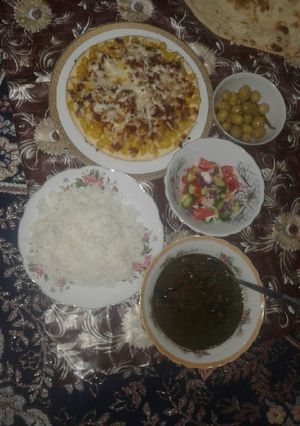 عکسی از دستور پیتزا ماکارونی