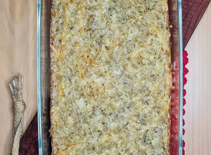 Una foto de Pastel de papa (patata) y queso 🥔 solo tres ingredientes + condimentos 🥔 sin gluten, sin harina