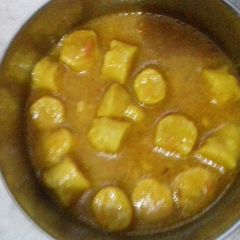 A picture of Besan ke Gatte ki sabzi.