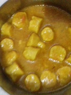A picture of Besan ke Gatte ki sabzi.