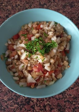 Una foto de Ensalada de Berenjenas Asadas
