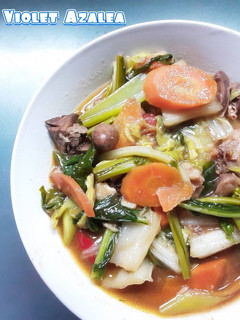 Foto resep Indonesian Style Chop Suey / Cap Cay with Liver and Gizzard