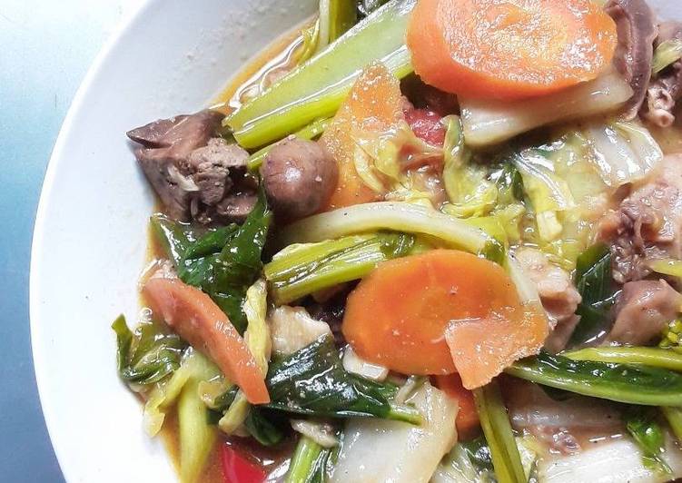 Indonesian Style Chop Suey / Cap Cay with Liver and Gizzard