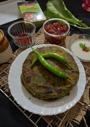 A picture of Spinach Potato Paratha.