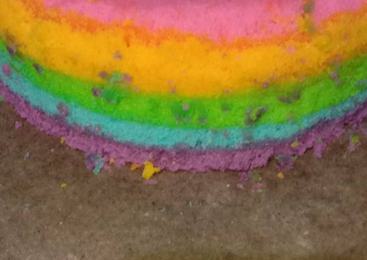 Langkah Mudah untuk Membuat Rainbow cake kukus Anti Gagal