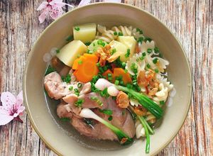 Hình của món Nui Nấu Giò Heo.