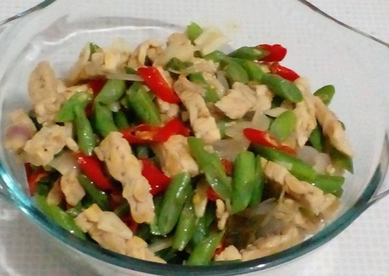 Tumis buncis tempe