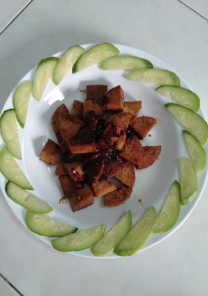 Hình của món Ham gà kho tiêu chay.