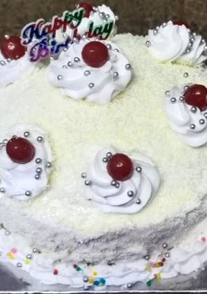 A picture of White forest cake.