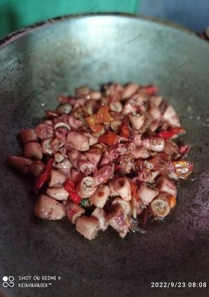 Foto resep Oseng pedes cumi asin sederhana