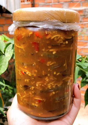 Hình của món Tôm muối chua cay.