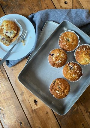 A picture of Breakfast Blueberry Muffins.