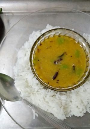 દાલ ફ્રાય ને સ્ટિમ રાઈસ(dal fry recipe in gujarati) રેસીપી મુખ્ય ફોટો
