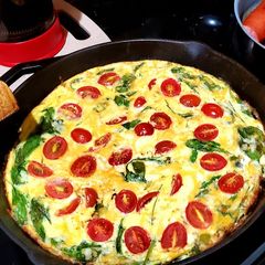 A picture of Frittata - Spinach Mushroom Tomato.