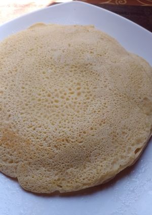 Una foto de Crepes de harina de arroz y de garbanzos (sin huevo ni leche)