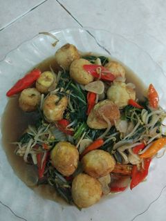 Foto resep Cah kangkung telur puyuh