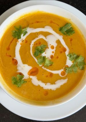 A picture of Spiced Lentil Soup With Pumpkin 🎃 & Carrot 🥕 (Winter Special & Good For Weightloss).
