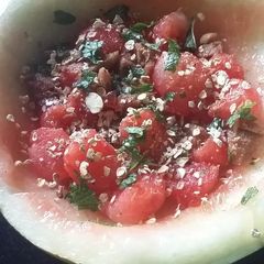 A picture of Oats watermelon salad.
