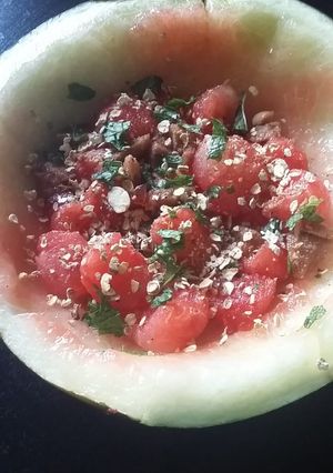 A picture of Oats watermelon salad.