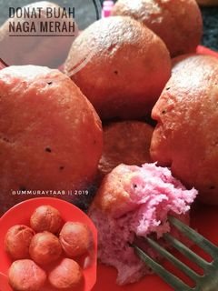 Foto resep Donat buah naga merah isi keju
