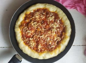 Foto resep Pizza Teflon topping daging