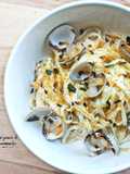 Linguines crémeux coques, citron et poutargue