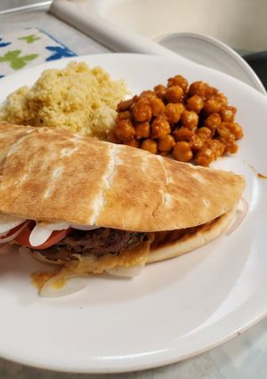 A picture of Brad's kefta kabobs.