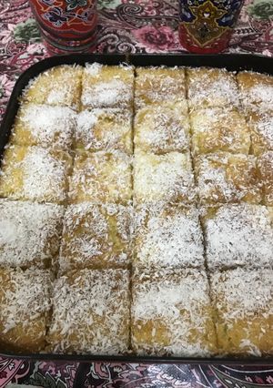 صورة لوصفة بسبوسه بالاجبان