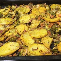 A picture of Baked vegetables.