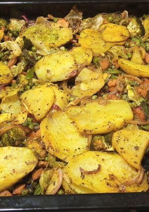 A picture of Baked vegetables.