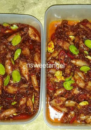 Foto resep Cumi asin balado petai