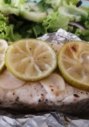 Una foto de Pescado empapelado al limón🐟🍋