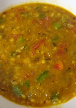 A picture of Daal dhan khichadi.
