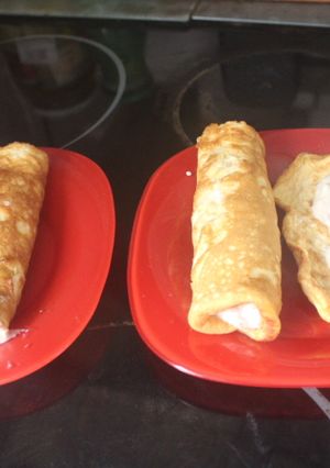 Una foto de Canelones de verdura con tortillas cuadradas