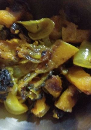 A picture of Potato pumpkin stir fry.